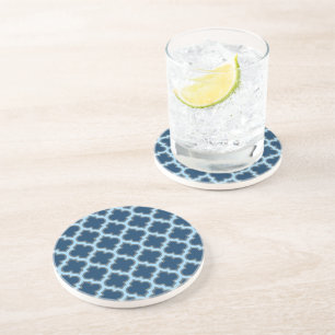 Posavasos Blue and Baby Blue Trellis, Lattice, Quatrefoil