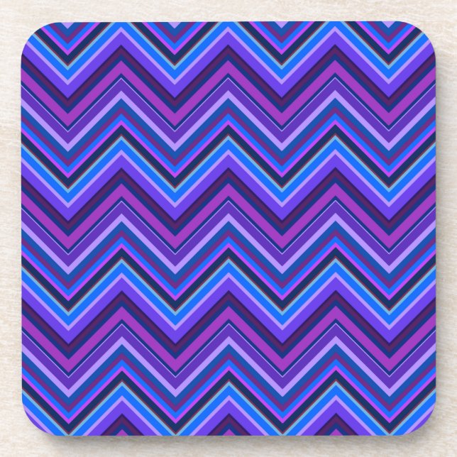 Posavasos Blue and purple zigzag stripes (Frente)