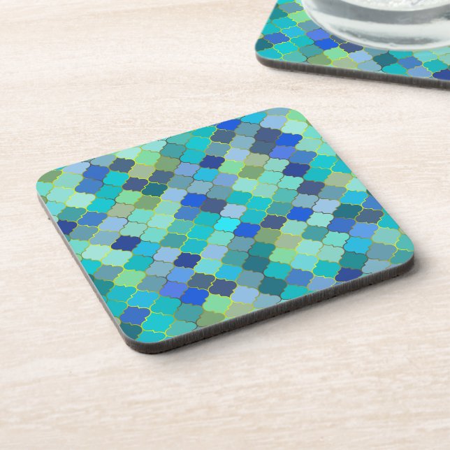 Posavasos Blue Aqua Moroccan Mosaic (Lado Izquierdo)