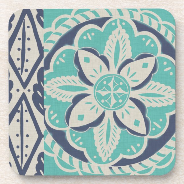 Posavasos Blue Batik Tile IV (Frente)