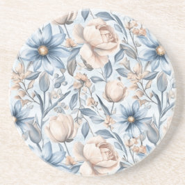 Posavasos Blue & Blush Botanical Watercolor