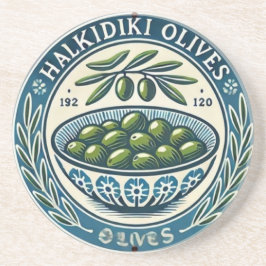 Posavasos Blue Bowl Greek Olive Picture Design