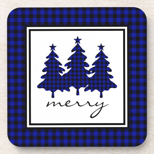 Posavasos Blue Buffalo Check Pine Trees (Frente)