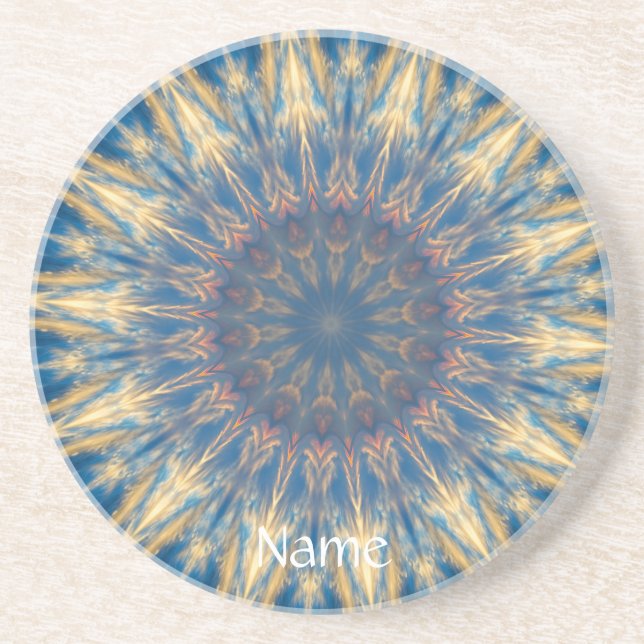 Posavasos Blue Chakra Kaleidoscope Thunder_Cove (Frente)