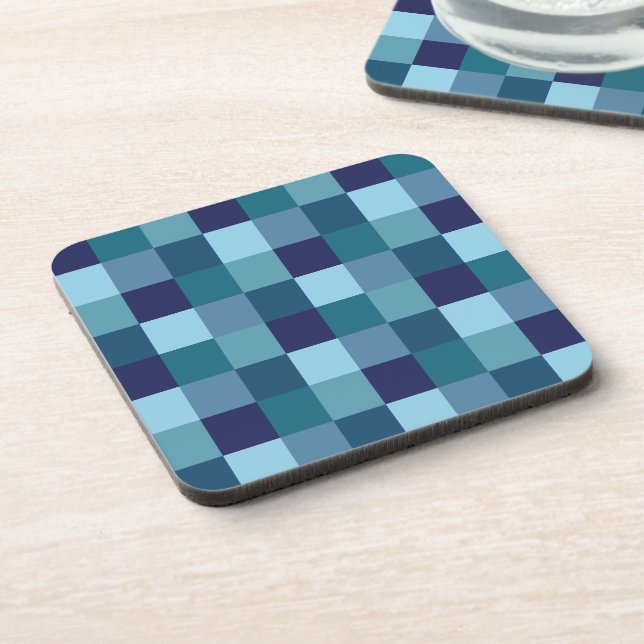 Posavasos Blue Checkers Ocean Water Coaster Set (Lado Izquierdo)