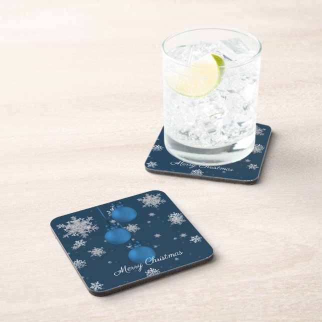 Posavasos Blue Christmas Ornaments Bebiant Coaster (Lado Derecho)