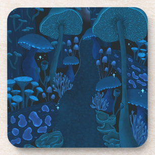 Posavasos Blue Enchanted Mushroom Grove