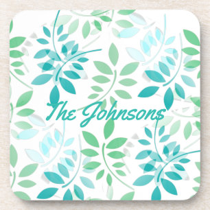 Posavasos Blue Green Leaves
