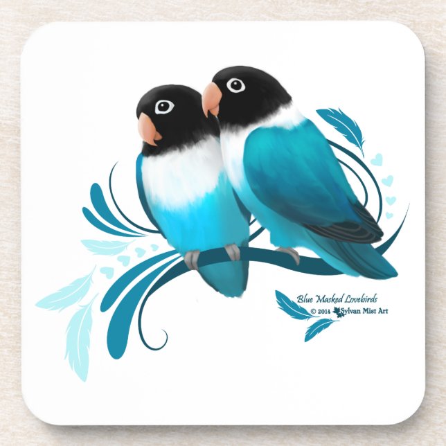 Posavasos Blue Masked Lovebirds (Frente)
