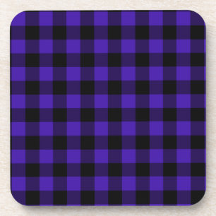 Posavasos Blue Plaid Check Coaster Moderno Design