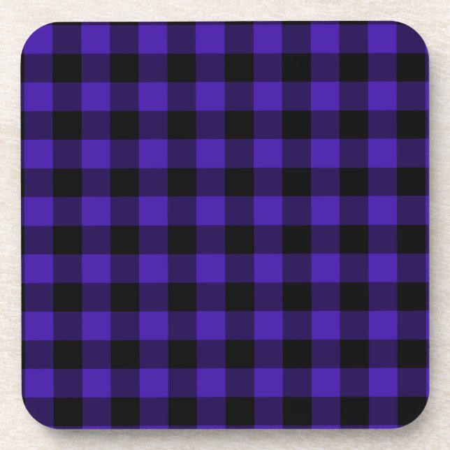 Posavasos Blue Plaid Check Coaster Moderno Design (Frente)