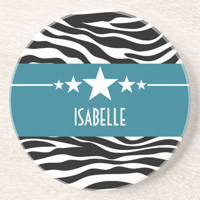Posavasos Blue Sassy Star Zebra Coaster (Frente)