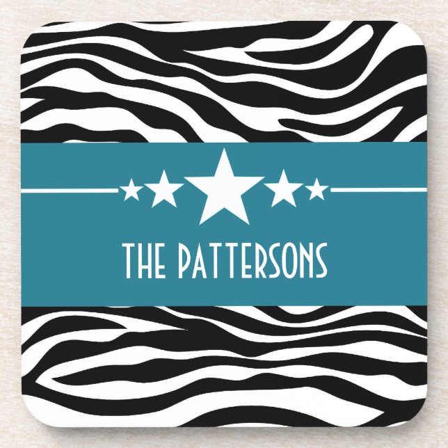 Posavasos Blue Sassy Star Zebra Coaster Set (Frente)