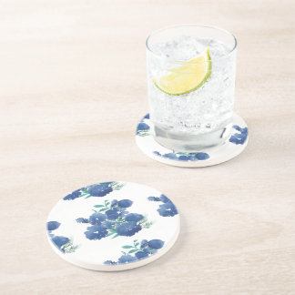 Posavasos   Blue Watercolor Round Coaster