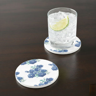 Posavasos   Blue Watercolor Round Coaster