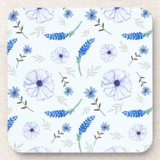 Posavasos Blue Wildflower Watercolor Coaster