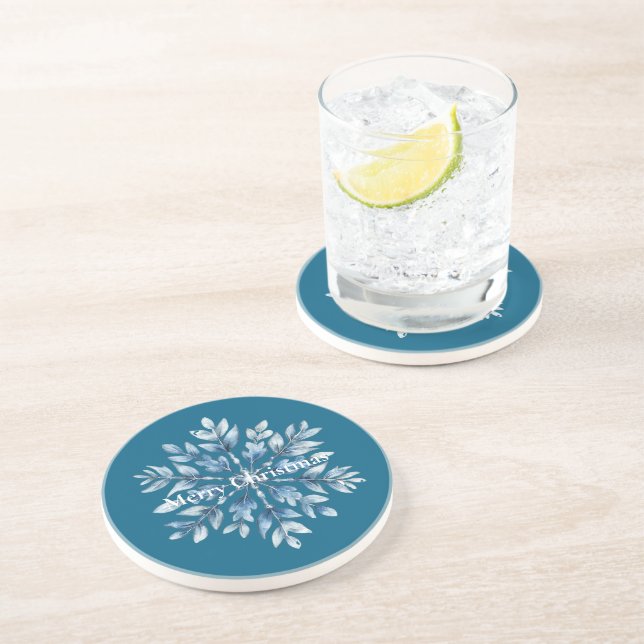 Posavasos Blue Winter Snowflakes (Lado)