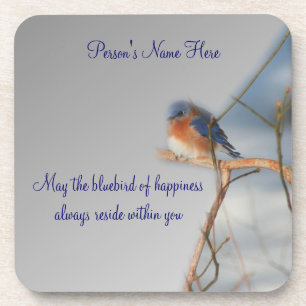 Posavasos Bluebird De La Felicidad Conjunto Personalizado De
