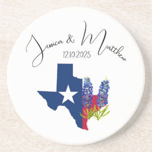 Posavasos Bluebonnets Bodas de la floral azul Boho Watercolo