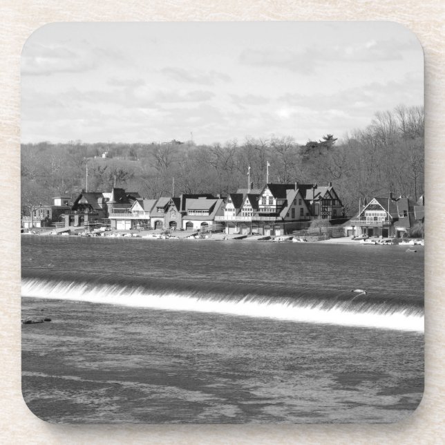 Posavasos Boathouse Row winter b/w (Frente)