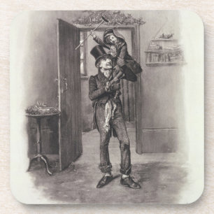 Posavasos Bob Cratchit y Tim minúsculo, de 'Charles Dickens