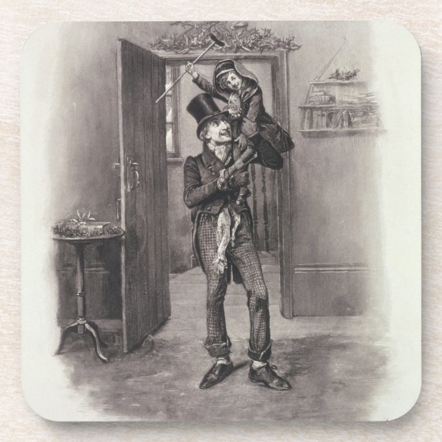 Posavasos Bob Cratchit y Tim minúsculo, de 'Charles Dickens: (Frente)