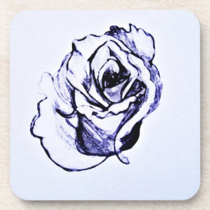 Posavasos Boceto a mano de flor de rosa
