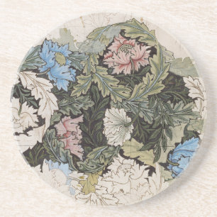 Posavasos Boceto de patrón floral art nouveau william morris