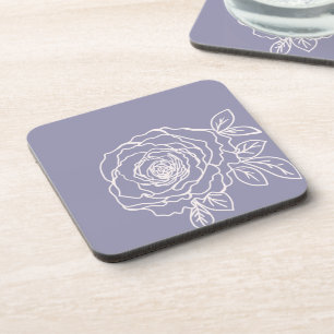 Posavasos Boceto de Rosa Romántica Floral Moderna 