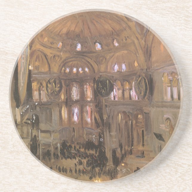 Posavasos Boceto de Santa Sofía por John Singer Sargent (Frente)