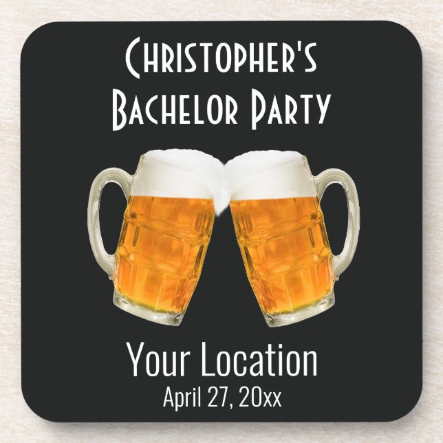 Posavasos Boda Bachelor Favor Beer Cheers (Frente)