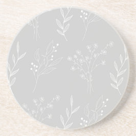 Posavasos Boda Boho Floral Blanco Plateado