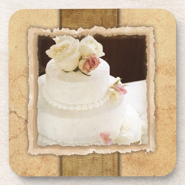 Posavasos Boda Cake Vintage (Frente)