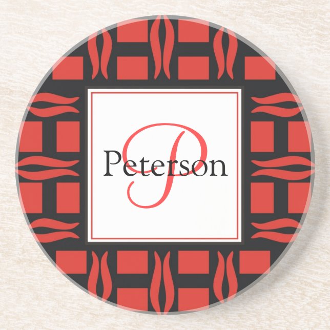Posavasos Boda contemporánea del monograma (Frente)