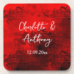 Posavasos Boda Creative Abstract Artwork Red