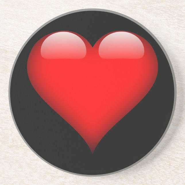 Posavasos Boda de amor de moda del corazón rojo (Frente)