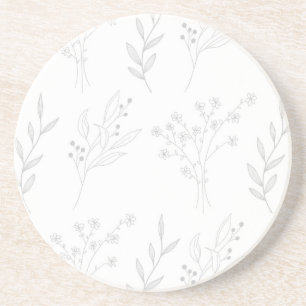 Posavasos Boda de Boho floral plateado