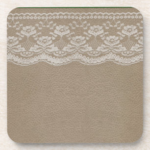 Posavasos Boda de cuero y encaje