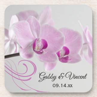 Posavasos Boda de Elegancia Orquídea Rosa