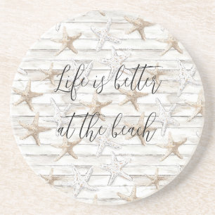 Posavasos Boda de Estrella de Mar en Playa de Océano Tropica