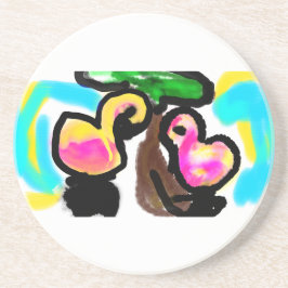 Posavasos Boda de flamencos rosados