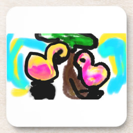 Posavasos Boda de flamencos rosas