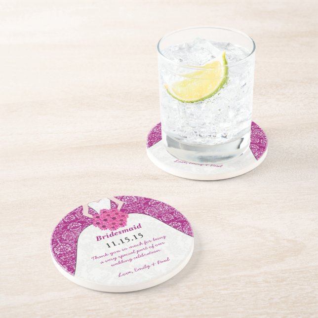 Posavasos Boda de la dama de honor (Lado)