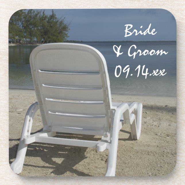 Posavasos Boda de la silla Beach Lounge (Frente)
