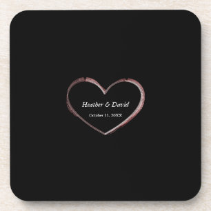 Posavasos Boda encantador y atractivo del corazón del amor