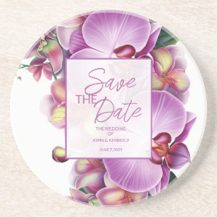 Posavasos Boda floral Guardar la fecha
