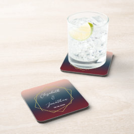 Posavasos Boda geométrico Rubor Ombre de la Marina de Borgoñ