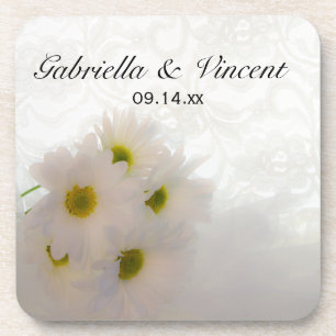 Posavasos Boda Lace blanco y Daisies