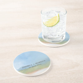 Posavasos Boda paisajístico con cielo azul