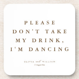 Posavasos Boda Personalizada con Letra Moderna Rústica 